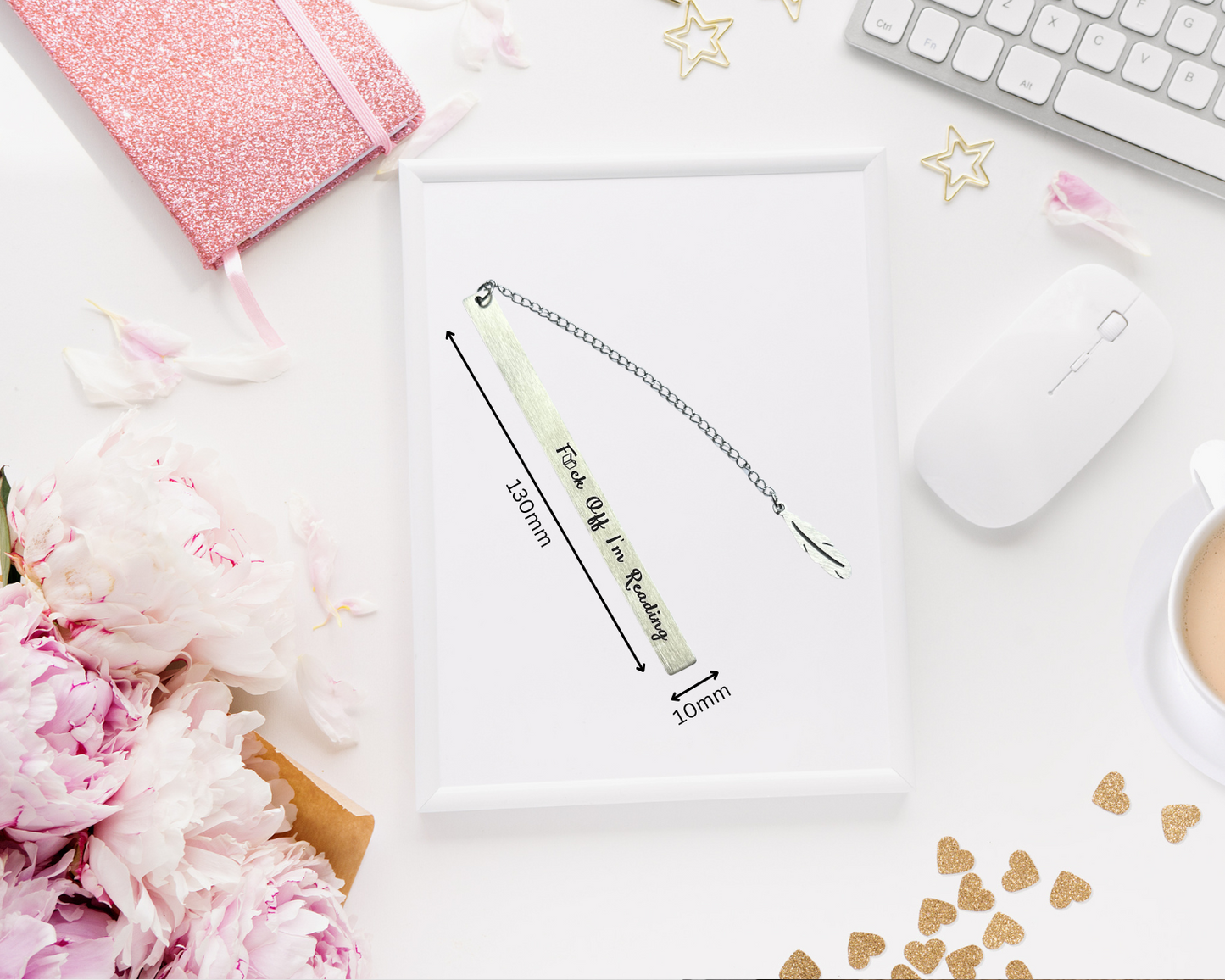 Slim Stainless Steel 'Oh Shit' Bookmark