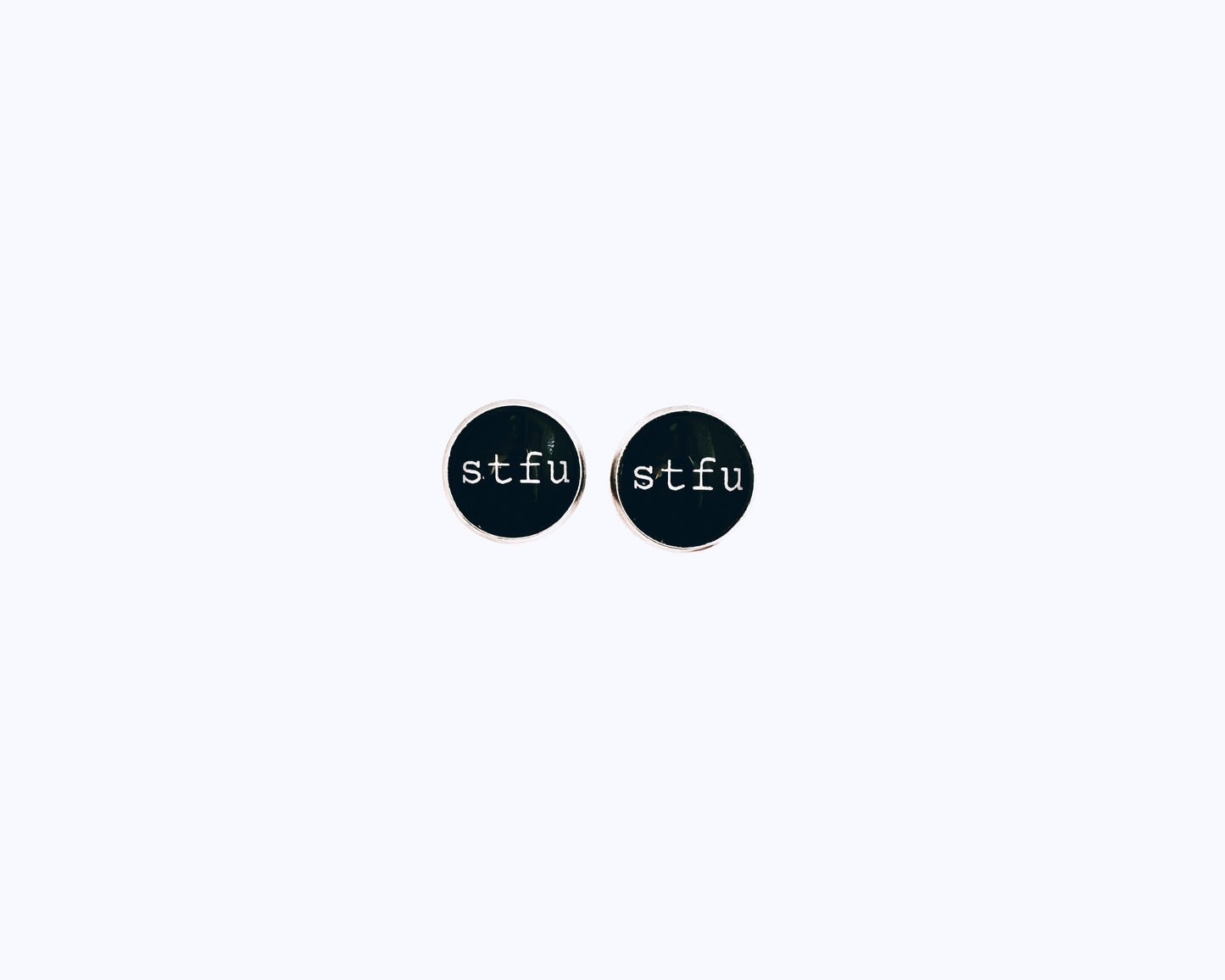 'STFU' Glass Dome Studs