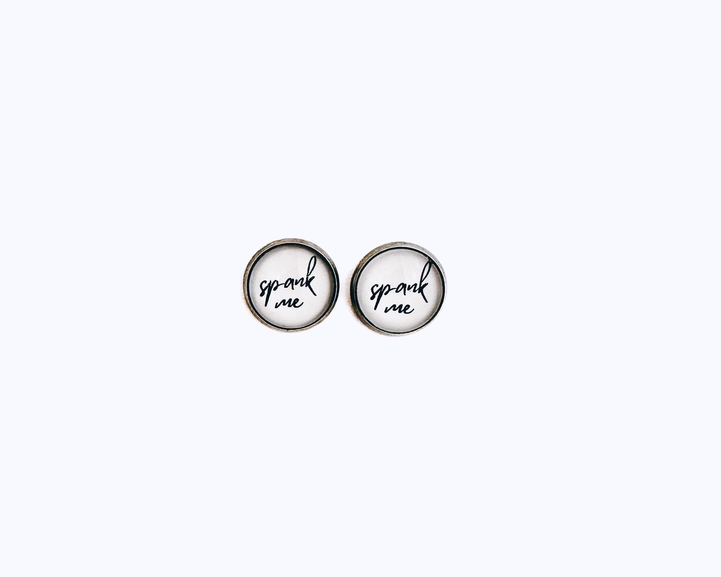 'Spank Me' Glass Dome Studs