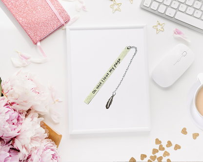 Slim Stainless Steel 'Oh Shit' Bookmark
