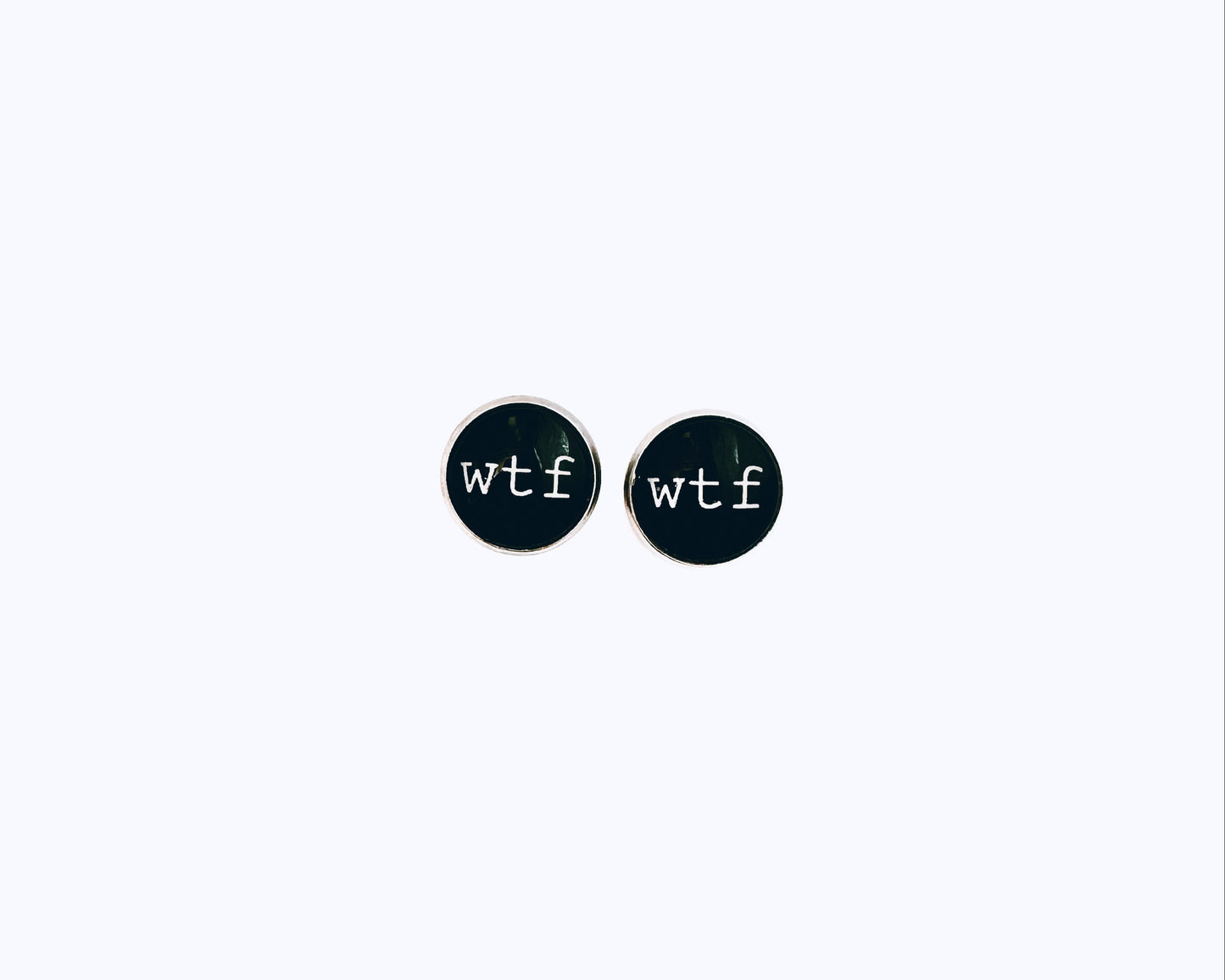 'WTF' Glass Dome Studs
