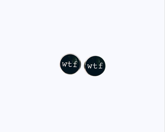 'WTF' Glass Dome Studs