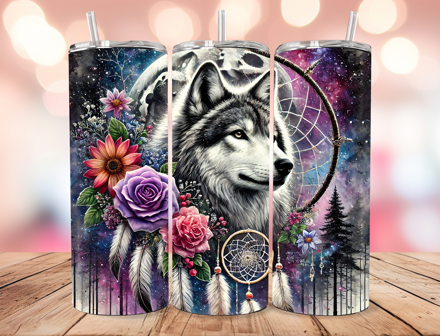 Wolf and Dreamcatcher Tumbler