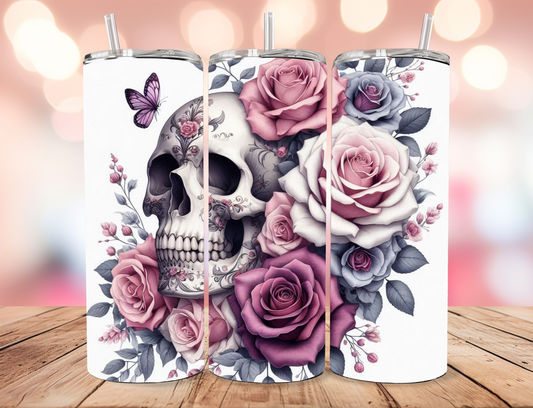 Floral Skull Tumbler