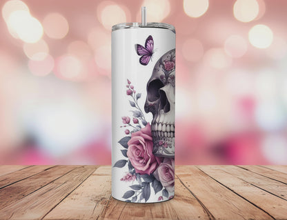 Floral Skull Tumbler