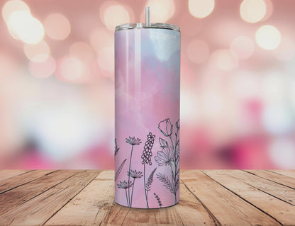 Watercolour and Wildflowers Tumbler